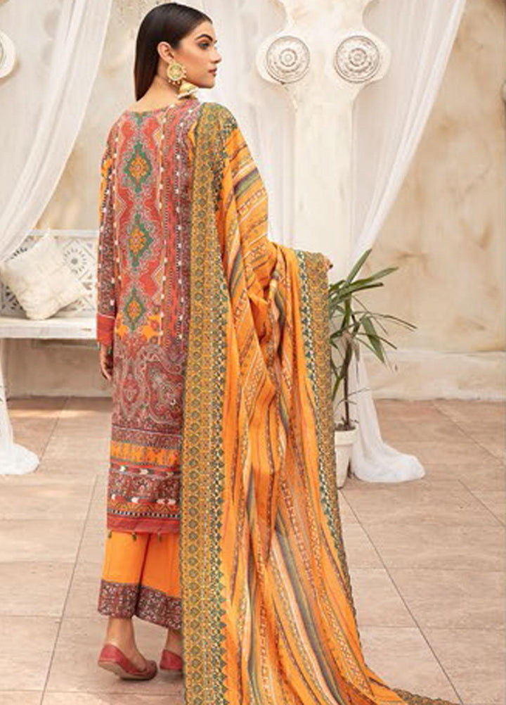 Mahee's By Riaz Arts Embroidered Lawn Suits Unstitched 3 Piece RA22MEL D-04 - Summer Collection