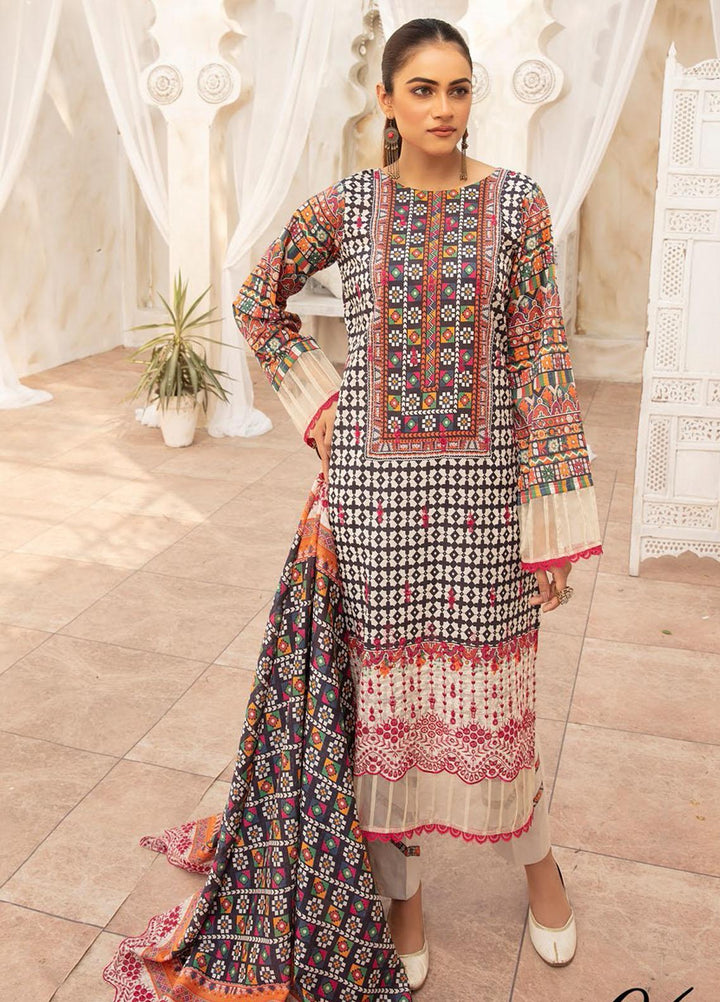 Mahee's By Riaz Arts Embroidered Lawn Suits Unstitched 3 Piece RA22MEL D-06 - Summer Collection