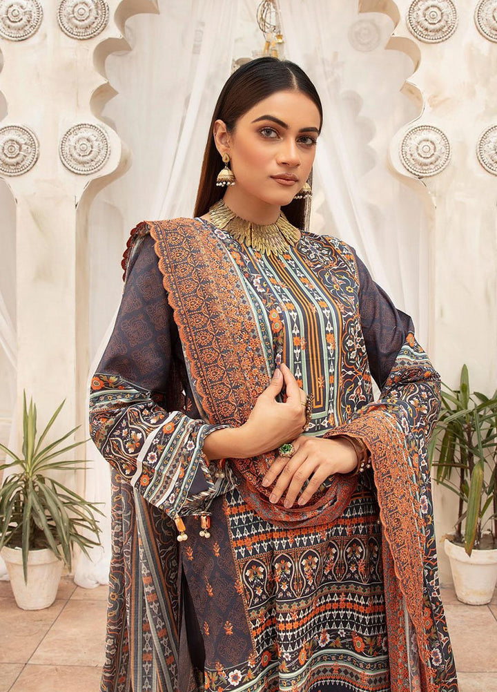 Mahee's By Riaz Arts Embroidered Lawn Suits Unstitched 3 Piece RA22MEL D-08 - Summer Collection