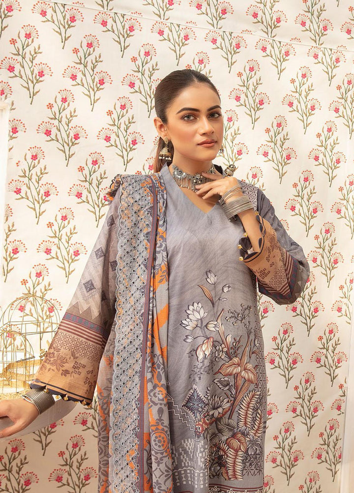 Mahee's By Riaz Arts Embroidered Lawn Suits Unstitched 3 Piece RA22MEL D-10 - Summer Collection