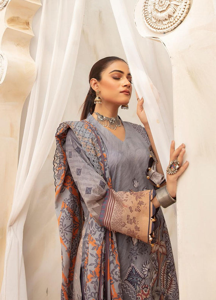 Mahee's By Riaz Arts Embroidered Lawn Suits Unstitched 3 Piece RA22MEL D-10 - Summer Collection