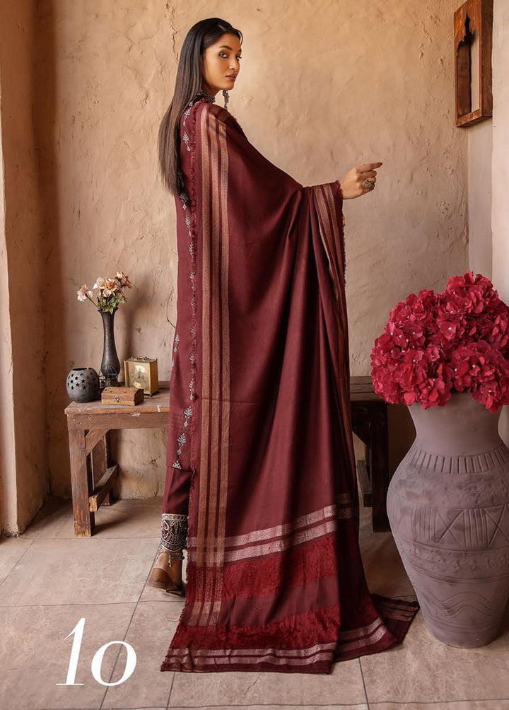 Mahee's By Riaz Arts Embroidered Leather Peach Suits Unstitched 3 Piece RA22-M7 10 - Winter Collection