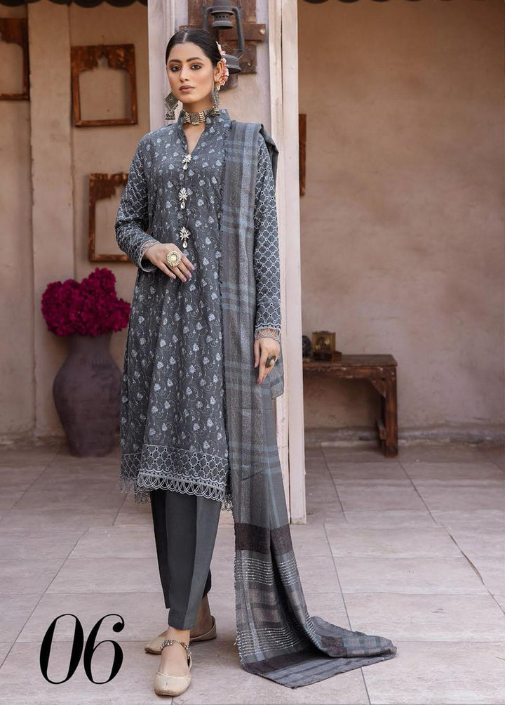 Mahee's By Riaz Arts Embroidered Leather Peach Suits Unstitched 3 Piece RA22-M7 06 - Winter Collection