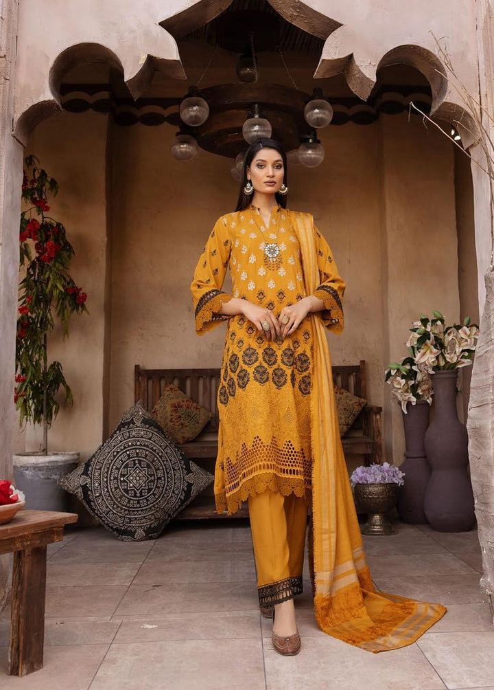 Mahee's By Riaz Arts Embroidered Leather Peach Suits Unstitched 3 Piece RA22-M7 07 - Winter Collection