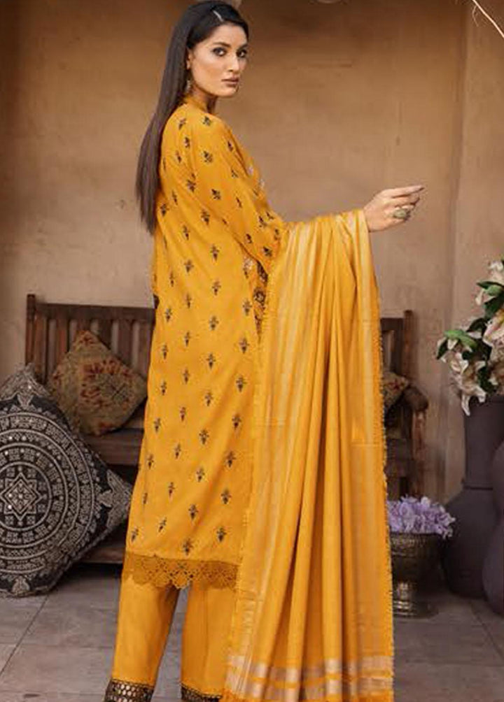 Mahee's By Riaz Arts Embroidered Leather Peach Suits Unstitched 3 Piece RA22-M7 07 - Winter Collection