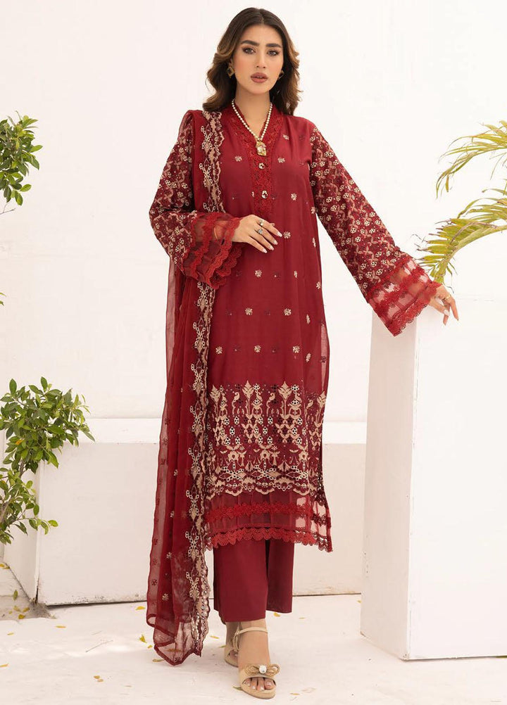 Mahees By Riaz Arts Embroidered Chikankari Lawn Suits Unstitched 3 Piece RA23M D-01 - Summer Collection