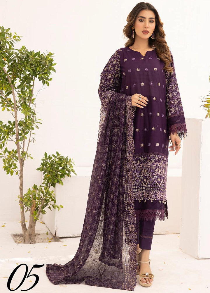 Mahees By Riaz Arts Embroidered Chikankari Lawn Suits Unstitched 3 Piece RA23M D-05 - Summer Collection