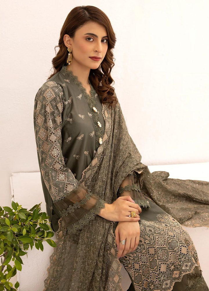 Mahees By Riaz Arts Embroidered Chikankari Lawn Suits Unstitched 3 Piece RA23M D-06 - Summer Collection