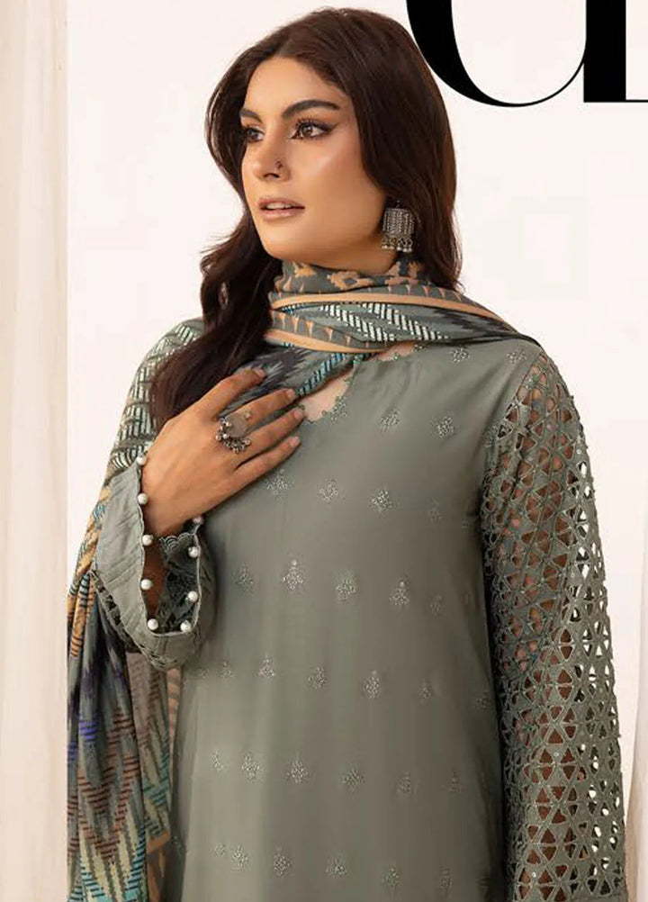 Mahees By Riaz Arts ChikanKari Slub Suit Unstitched 3 Piece RA24CW D-01 - Winter Collection