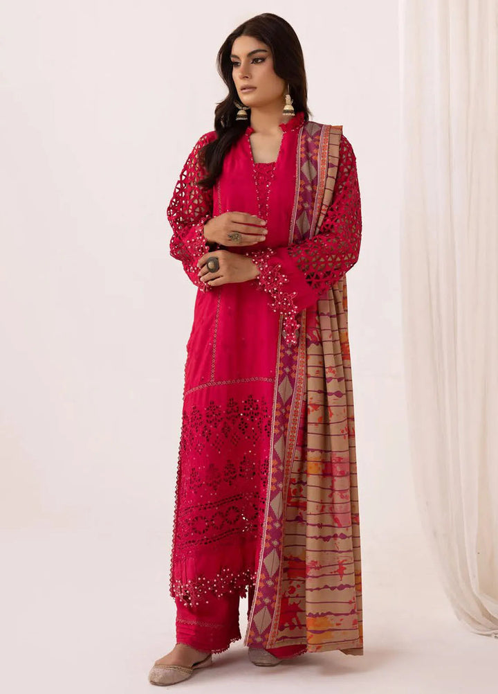 Mahees By Riaz Arts ChikanKari Slub Suit Unstitched 3 Piece RA24CW D-03 - Winter Collection