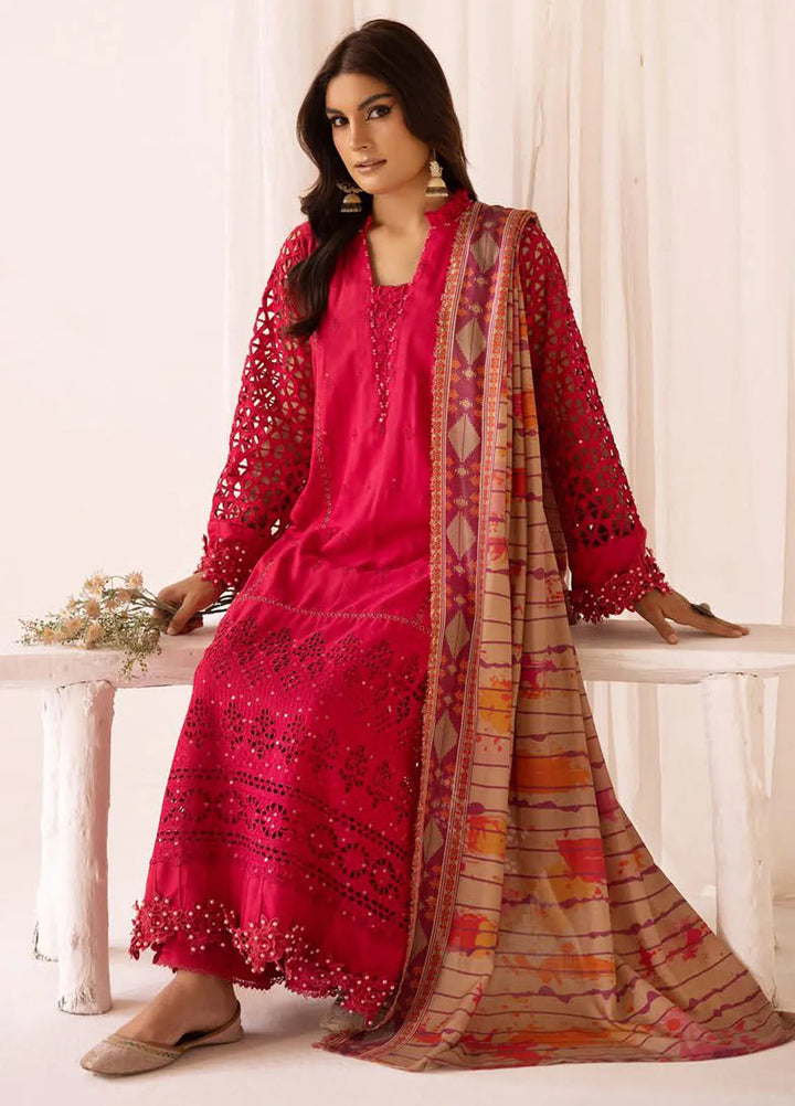 Mahees By Riaz Arts ChikanKari Slub Suit Unstitched 3 Piece RA24CW D-03 - Winter Collection