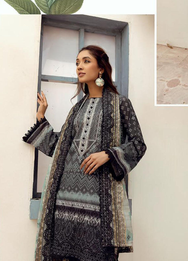 Mahees By Riaz Arts Embroidered Lawn Suits Unstitched 3 Piece RA23-M8 D-3 - Summer Collection