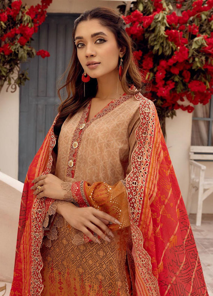 Mahees By Riaz Arts Embroidered Lawn Suits Unstitched 3 Piece RA23-M8 D-7 - Summer Collection
