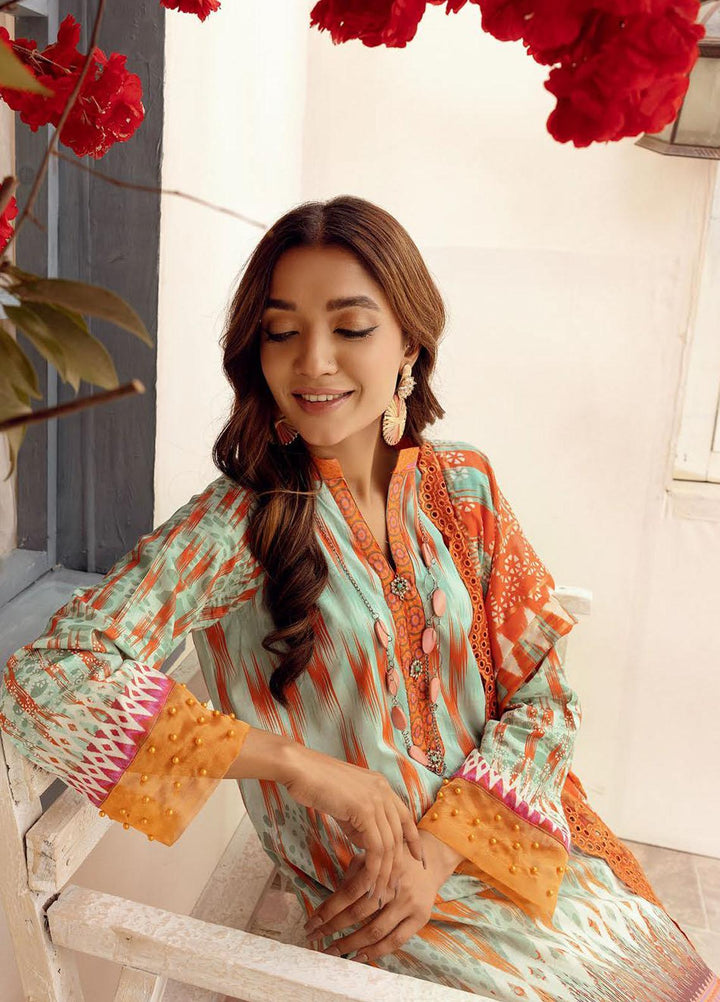 Mahees By Riaz Arts Embroidered Lawn Suits Unstitched 3 Piece RA23-M8 D-8 - Summer Collection