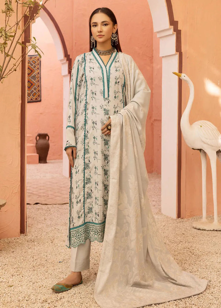 Mahees By Riaz Arts Embroidered Leather Peach Suit Unstitched 3 Piece RA24ZP D-05 - Winter Collection