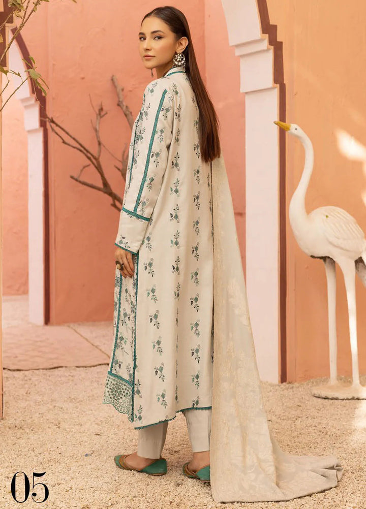 Mahees By Riaz Arts Embroidered Leather Peach Suit Unstitched 3 Piece RA24ZP D-05 - Winter Collection