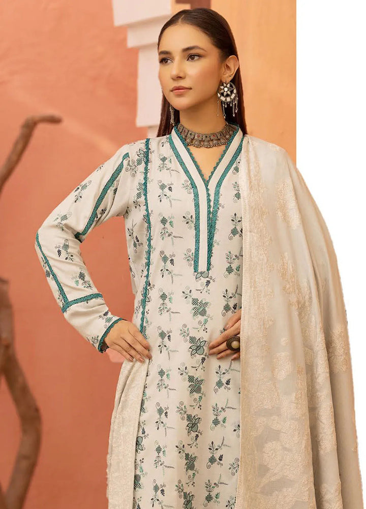 Mahees By Riaz Arts Embroidered Leather Peach Suit Unstitched 3 Piece RA24ZP D-05 - Winter Collection