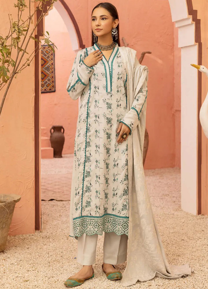 Mahees By Riaz Arts Embroidered Leather Peach Suit Unstitched 3 Piece RA24ZP D-05 - Winter Collection