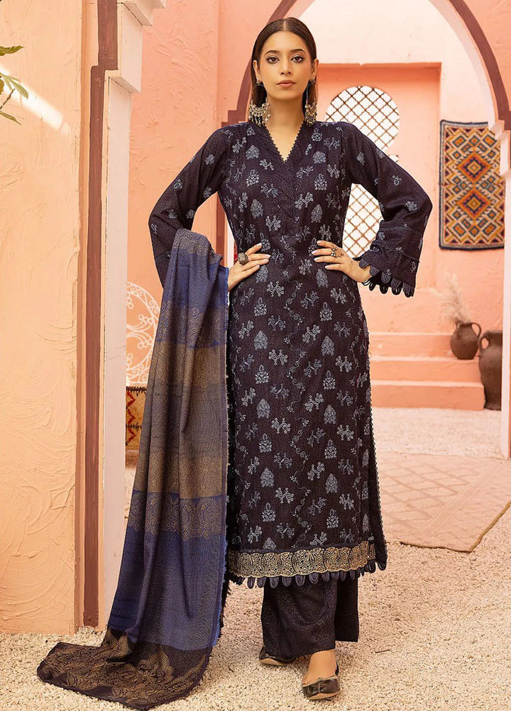 Mahees By Riaz Arts Embroidered Leather Peach Suit Unstitched 3 Piece RA24ZP D-06 - Winter Collection