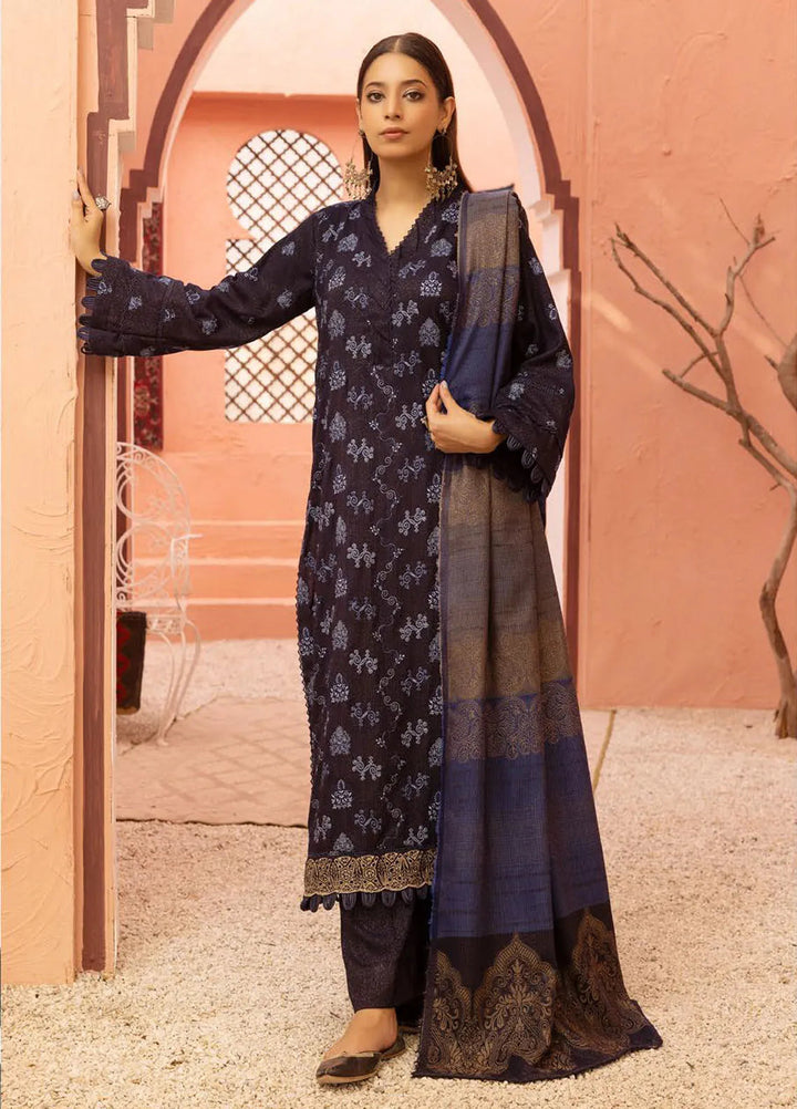 Mahees By Riaz Arts Embroidered Leather Peach Suit Unstitched 3 Piece RA24ZP D-06 - Winter Collection