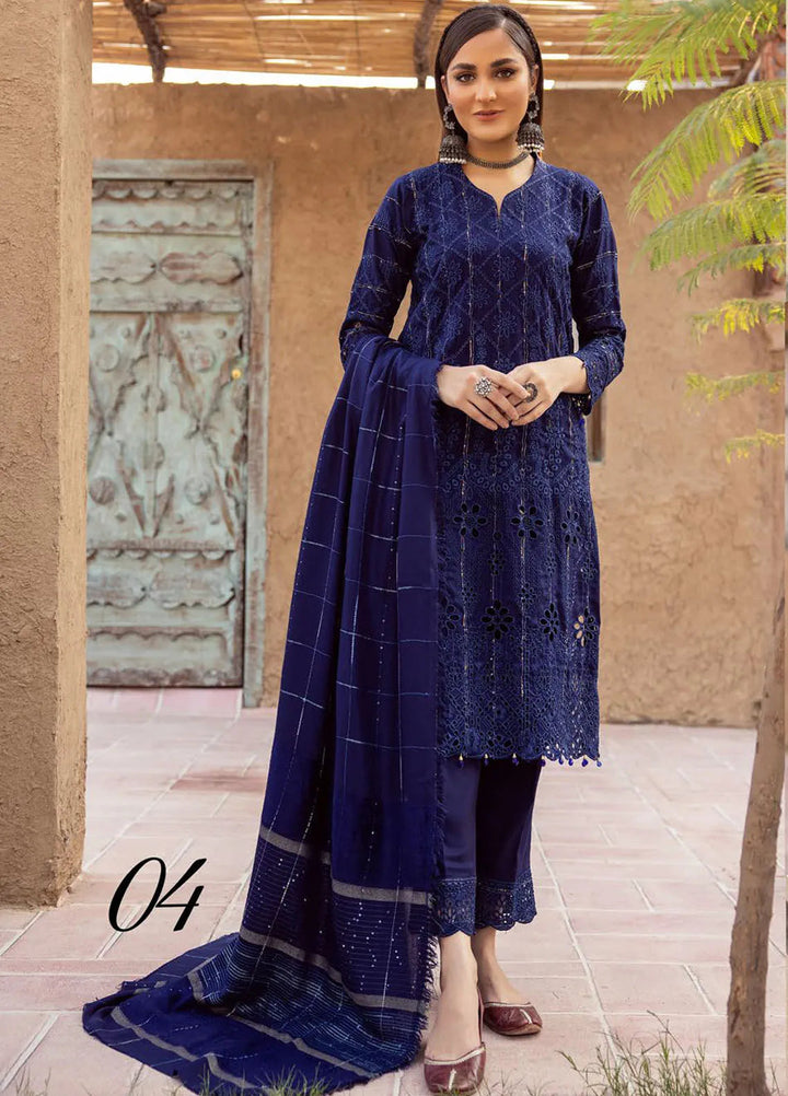 Mahees by Riaz Arts Embroidered Leather Peach Suits Unstitched 3 Piece RA24ML D-04 - Winter Collection