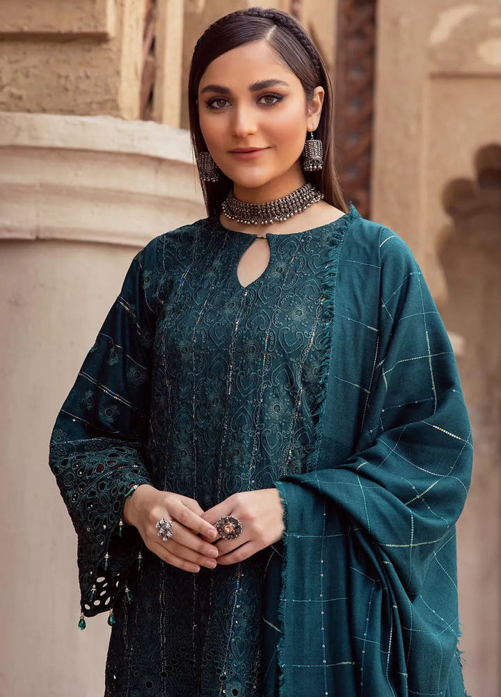 Mahees by Riaz Arts Embroidered Leather Peach Suits Unstitched 3 Piece RA24ML D-06 - Winter Collection