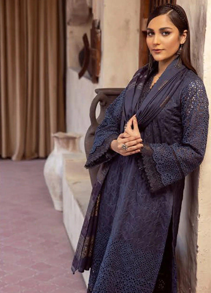 Mahees by Riaz Arts Embroidered Leather Peach Suits Unstitched 3 Piece RA24ML D-07 - Winter Collection