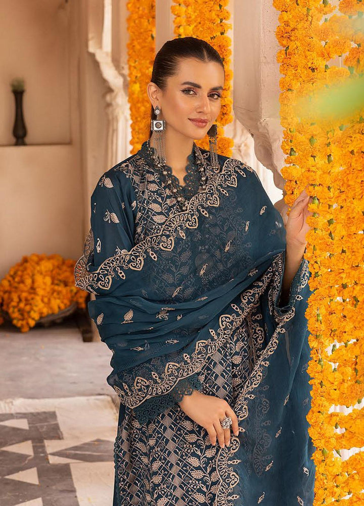 Mahees By Riaz Arts Embroidered Lawn Suits Unstitched 3 Piece RA23M-V28 D-02 - Summer Collection