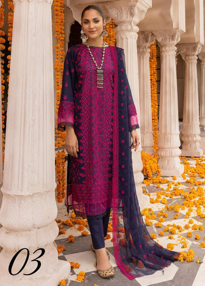 Mahees By Riaz Arts Embroidered Lawn Suits Unstitched 3 Piece RA23M-V28 D-03 - Summer Collection