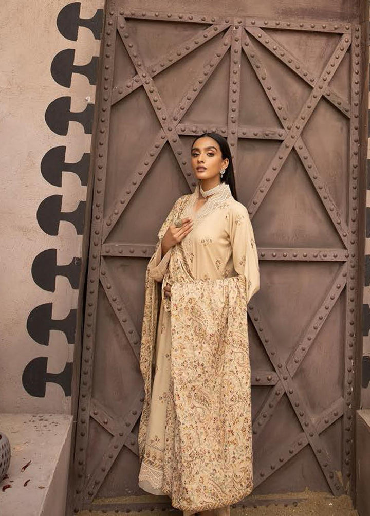 Mahees By Riaz Arts Embroidered Leather Peach Suits Unstitched 3 Piece RA22MP 11 - Winter Collection