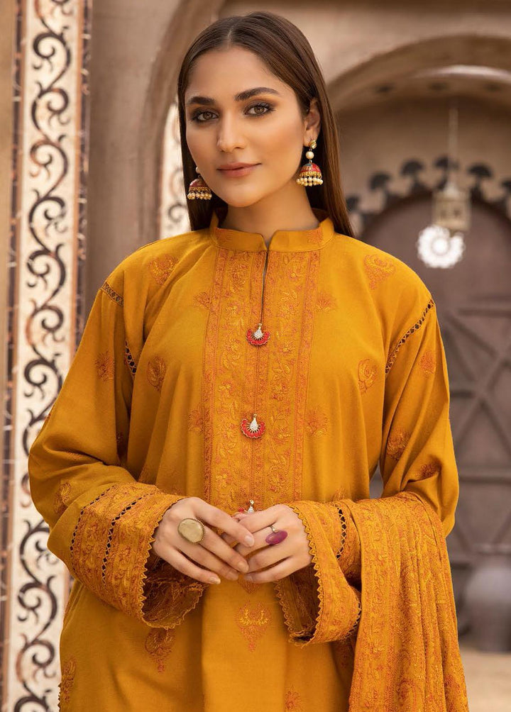Mahees By Riaz Arts Embroidered Leather Peach Suits Unstitched 3 Piece RA22MP 08 - Winter Collection