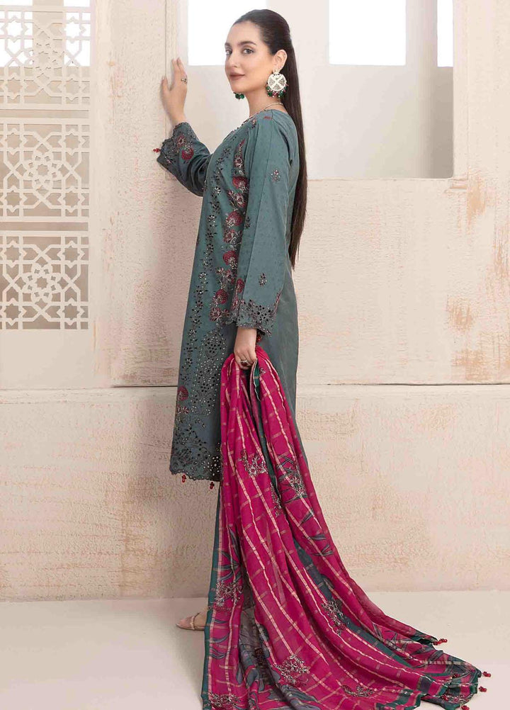 Maherooh By Tawakkal Fabrics Embroidered Jacquard Lawn Suits Unstitched 3 Piece TWF23M D-9249 - Formal Collection