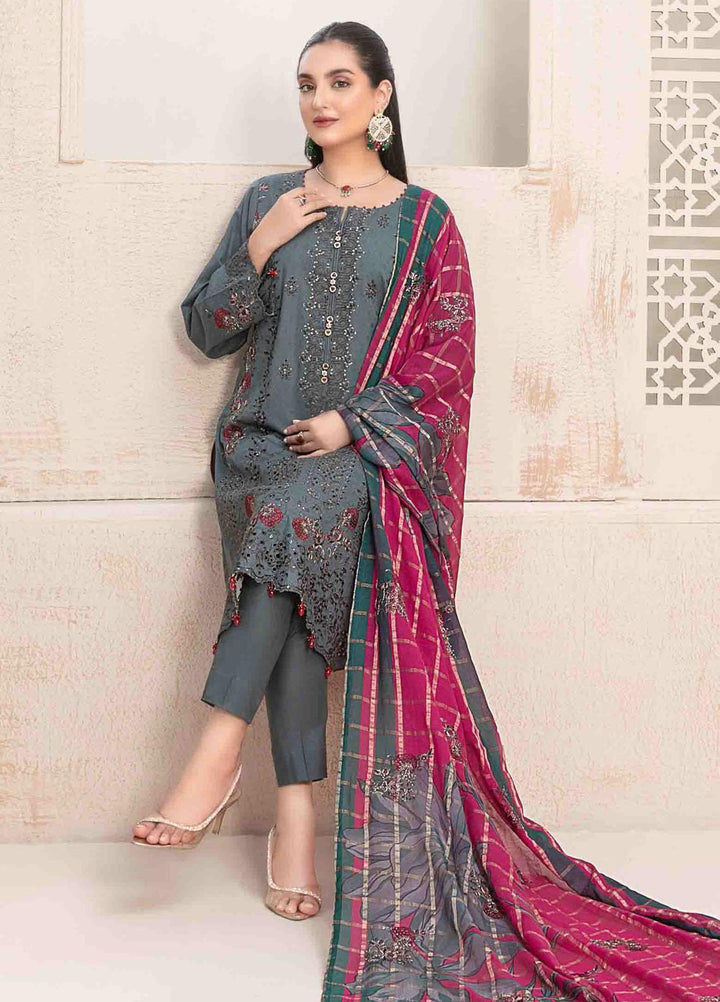 Maherooh By Tawakkal Fabrics Embroidered Jacquard Lawn Suits Unstitched 3 Piece TWF23M D-9249 - Formal Collection