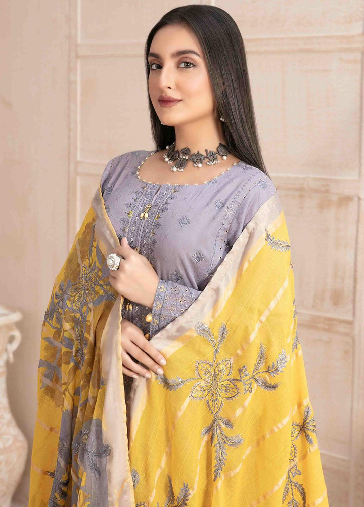 Maherooh By Tawakkal Fabrics Embroidered Jacquard Lawn Suits Unstitched 3 Piece TWF23M D-9250 - Formal Collection