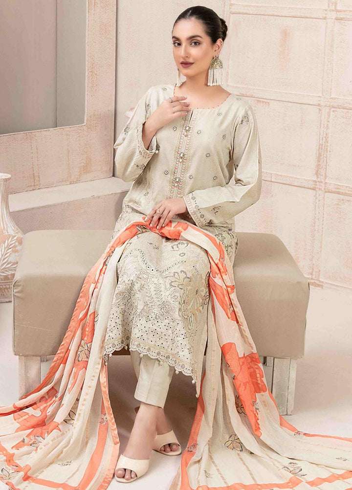 Maherooh By Tawakkal Fabrics Embroidered Jacquard Lawn Suits Unstitched 3 Piece TWF23M D-9255 - Formal Collection