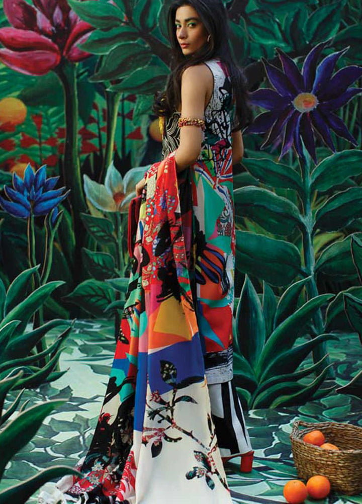 Mahgul Embroidered Lawn Suits Unstitched 3 Piece MG21LR MLL21-07 - Luxury Collection