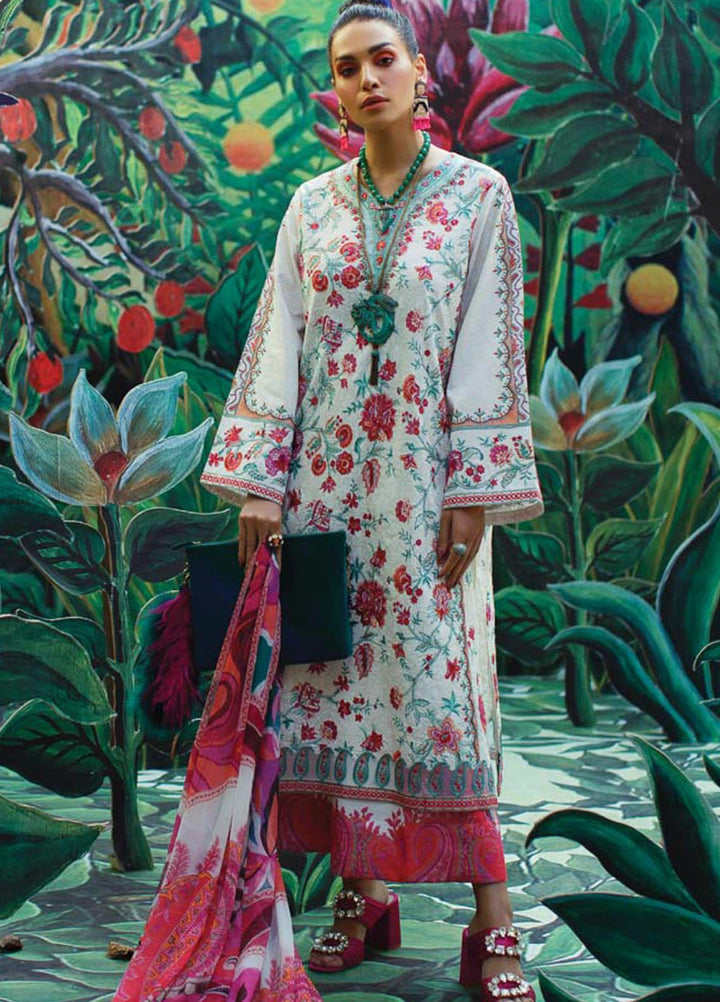 Mahgul Embroidered Lawn Suits Unstitched 3 Piece MG21LR MLL21-09 - Luxury Collection