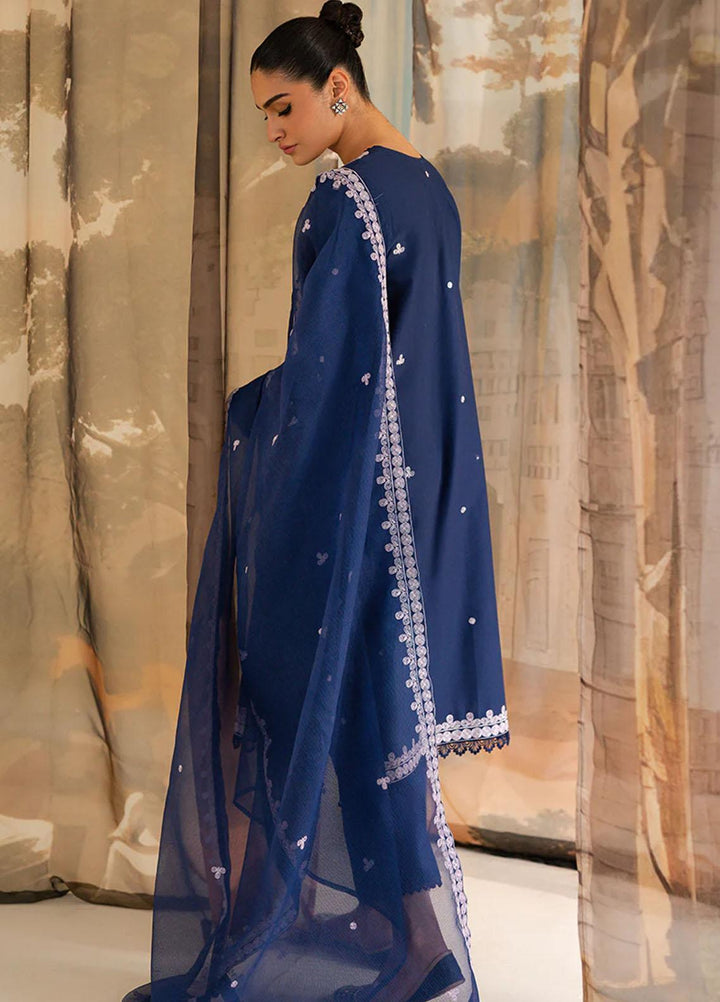 Mahiri By Cross Stitch Embroidered Lawn Suits Unstitched 3 Piece CS23M-V4 Cobalt Bloom - Summer Collection