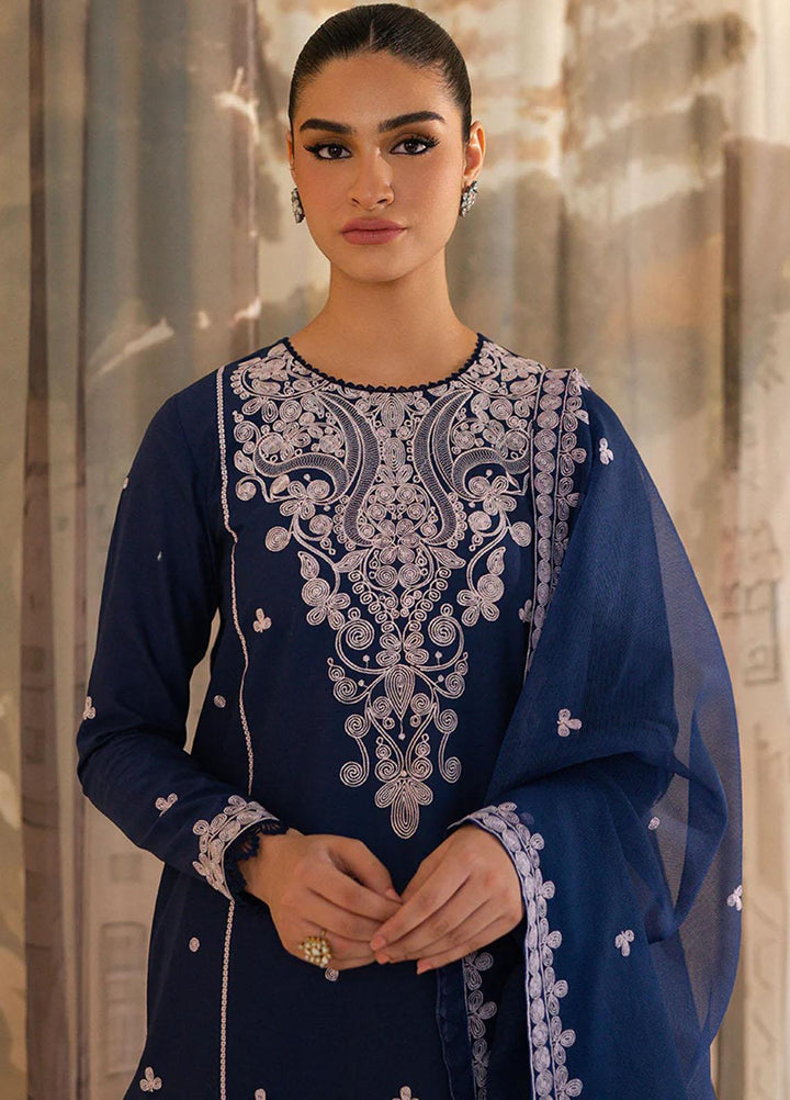 Mahiri By Cross Stitch Embroidered Lawn Suits Unstitched 3 Piece CS23M-V4 Cobalt Bloom - Summer Collection