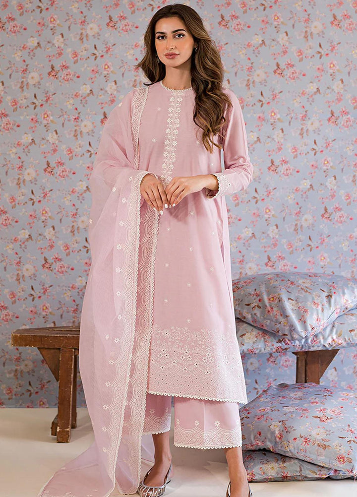 Mahiri By Cross Stitch Embroidered Lawn Suits Unstitched 3 Piece CS23M-V5 D-03 Icy Pink - Summer Collection