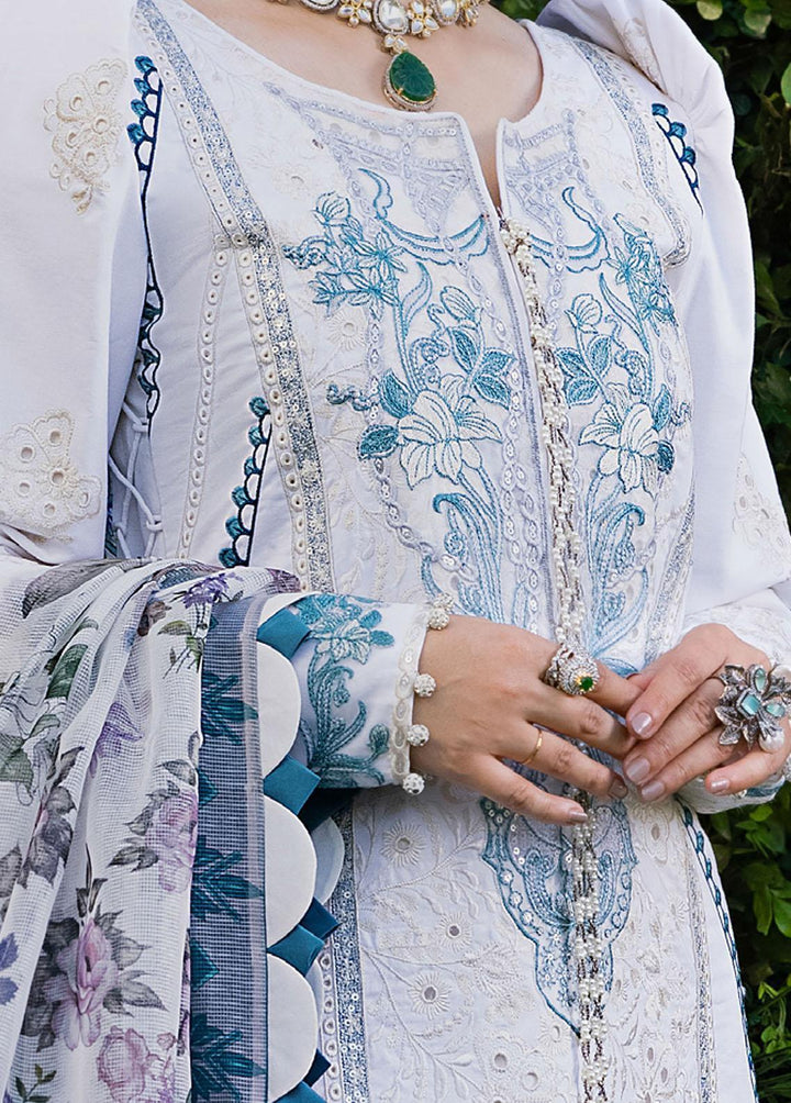 Mahiymaan By Al Zohaib Embroidered Lawn Suits Unstitched 3 Piece MAH23LE D-11 - Luxury Eid Collection