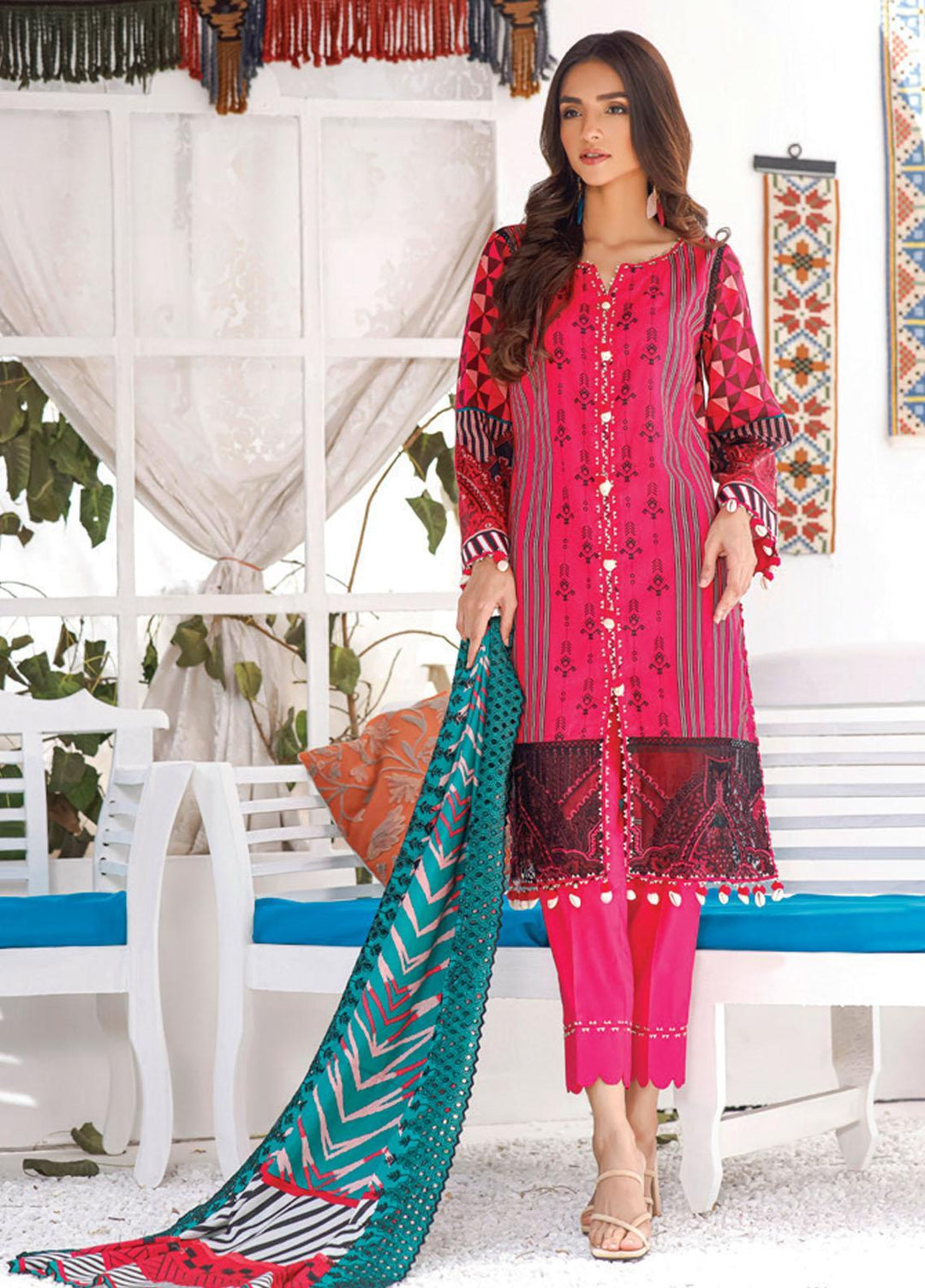 Mahnoor by Al Zohaib Embroidered Chikankari Suits Unstitched 3 Piece AZ21M 02B - Summer Collection