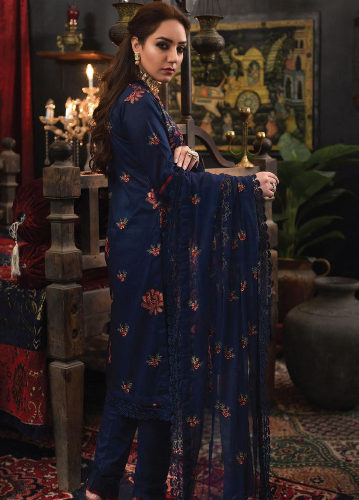 Mahnur Embroidered Lawn Suits Unstitched 3 Piece MN23L D-02 - Luxury Summer Collection