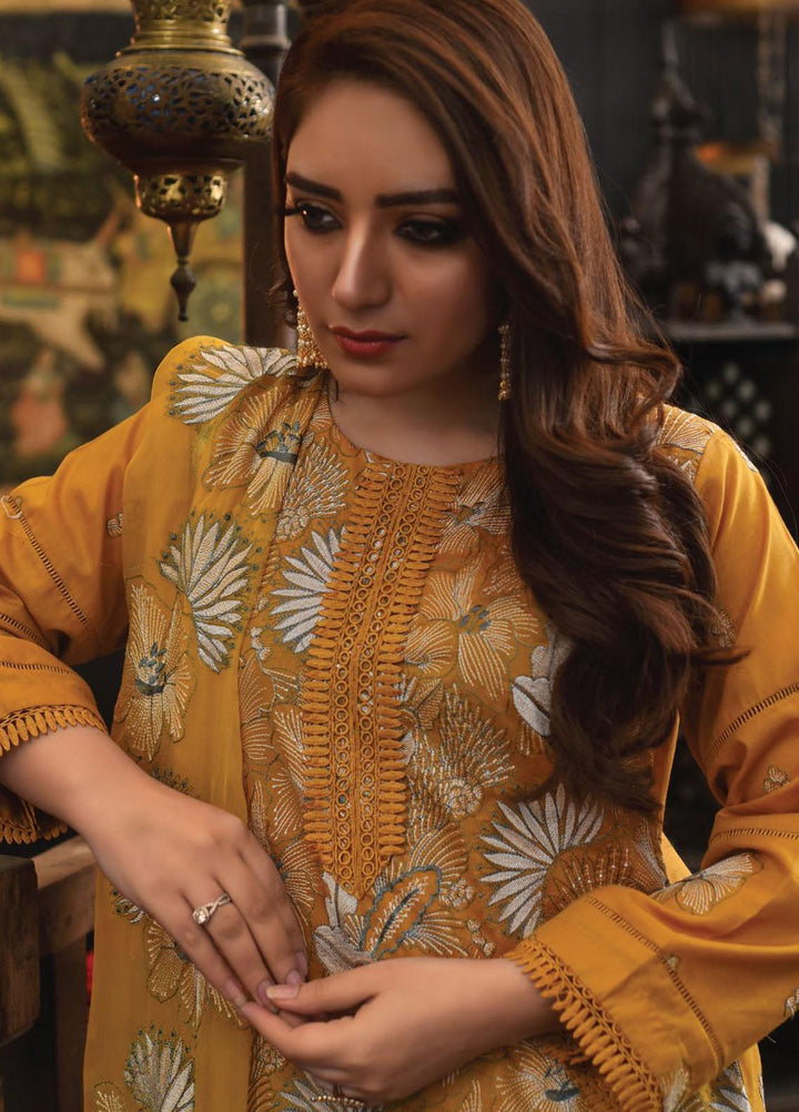 Mahnur Embroidered Lawn Suits Unstitched 3 Piece MN23L D-08 - Luxury Summer Collection