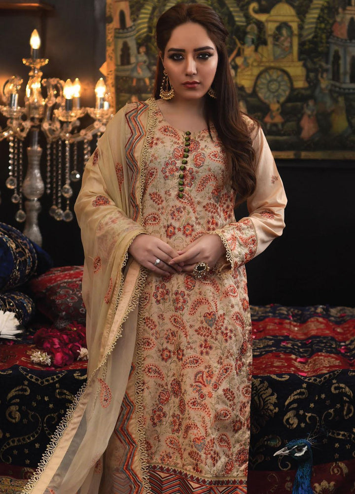 Mahnur Embroidered Lawn Suits Unstitched 3 Piece MN23L D-10 - Luxury Summer Collection