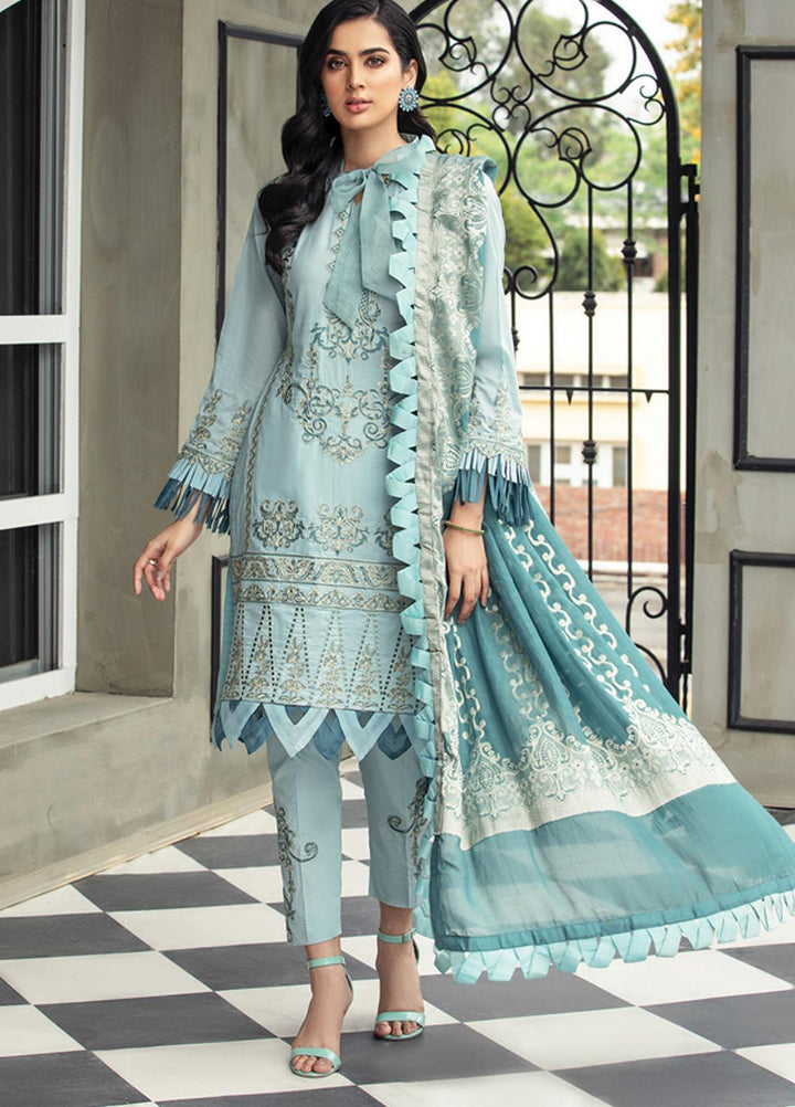 Mahrosh By House of Nawab Embroidered Lawn Suits Unstitched 3 Piece HON21M 07 Rowshan - Luxury Collection