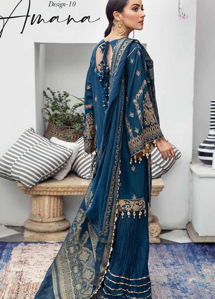 Mahrosh By House of Nawab Embroidered Lawn Suits Unstitched 3 Piece HON21M 10 Amana - Luxury Collection