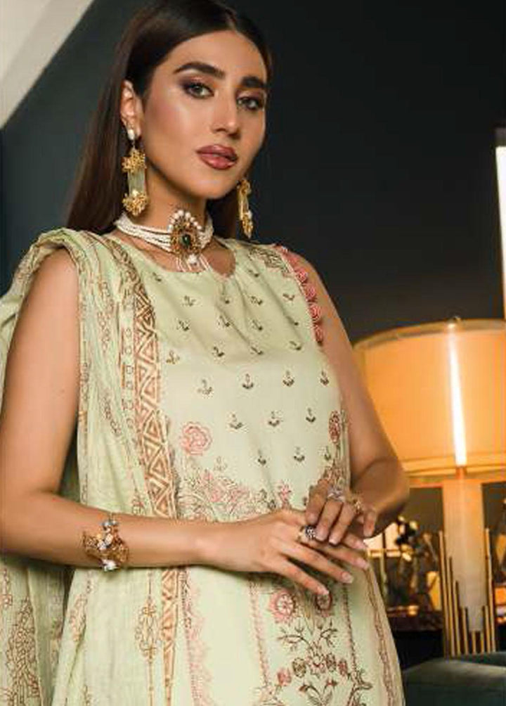 Mahru By LALA Textiles Embroidered Lawn Suits Unstitched 3 Piece LT22M 005 Fistik - Spring / Summer Collection