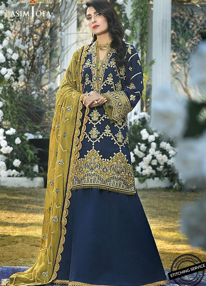 Mahsa By Asim Jofa Embroidered Silk Suits Unstitched 3 Piece AJ21M 03 - Festive Collection