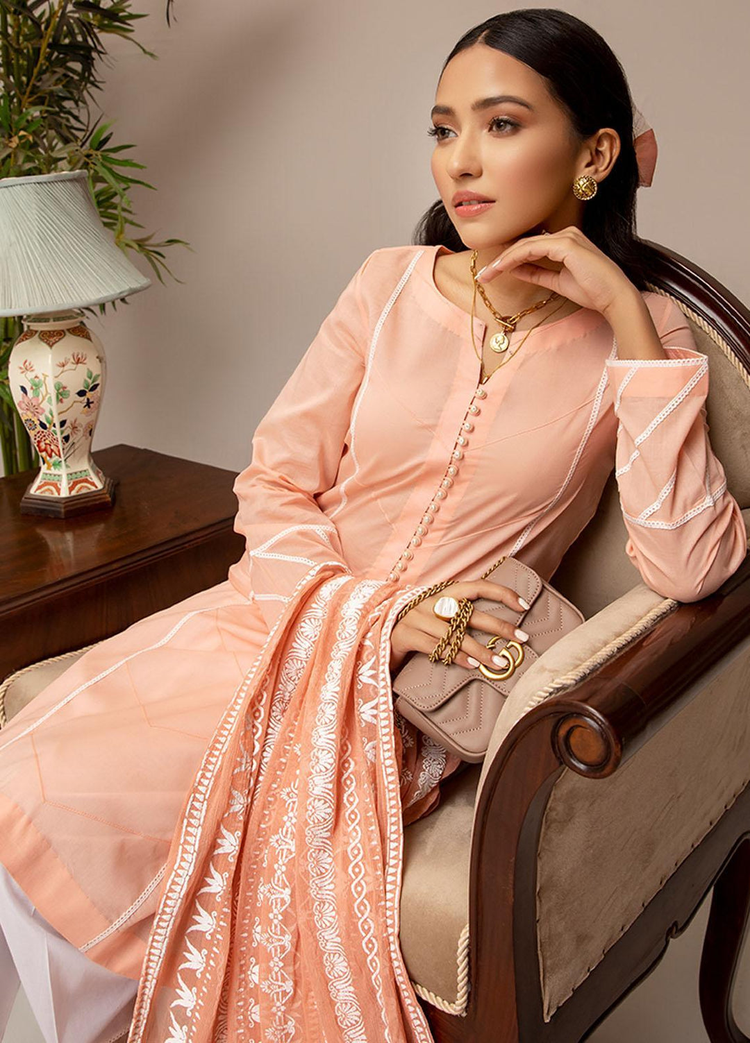 Mahum Asad Embroidered Lawn Stitched Kurtis 02 ROSA MERMAID